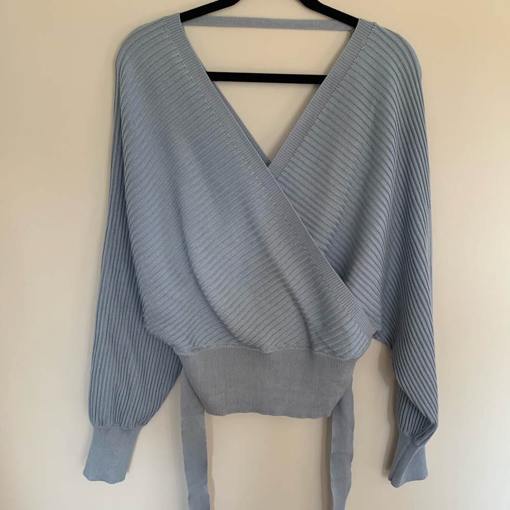 NWT Love Tree Sky Blue Ribbed Sweater